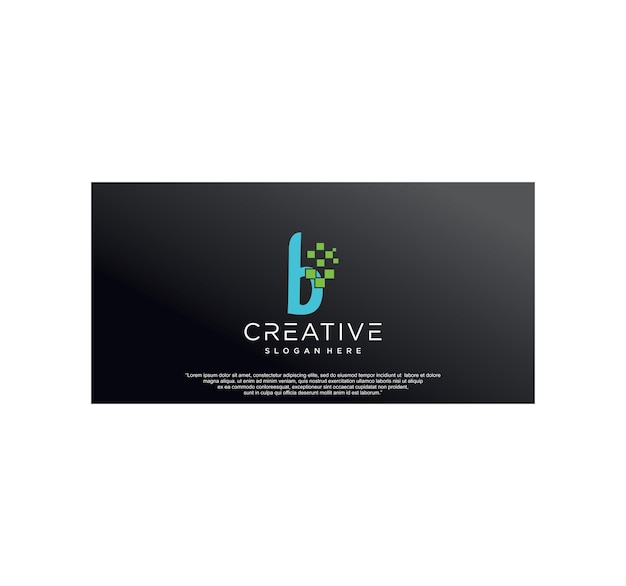 Letter B logo with creative abstract concept Premium Vector