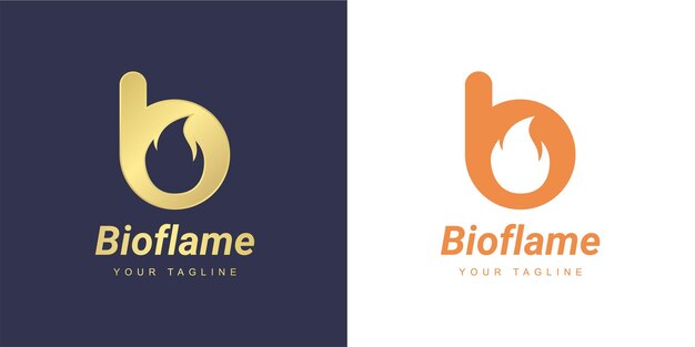 Letter b logo with a minimalist  fire  or  flame  concept