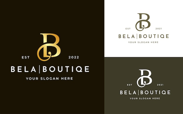 Letter B luxury boutique logo design template