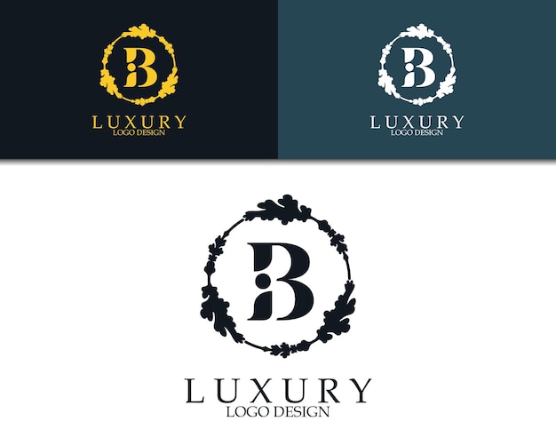 Vector letter b luxury logo design,suitable for brand identity,logo boutique,logo spa,logo restaurant,logo