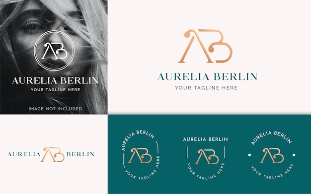 Letter A and B luxury logo design