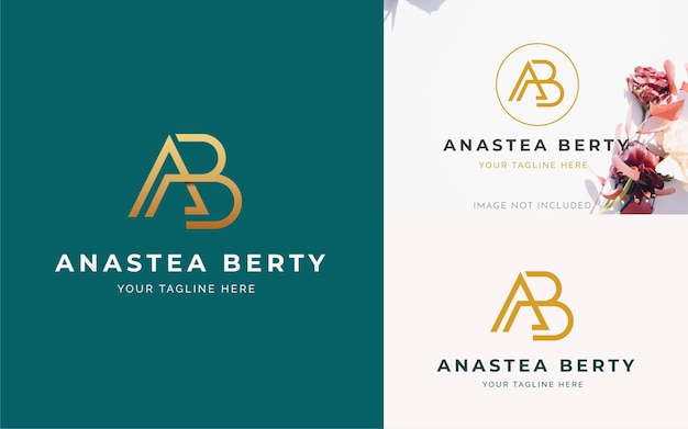 Letter A and B luxury monogram logo design