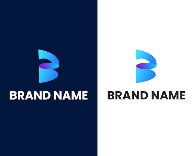 letter b modern logo design template