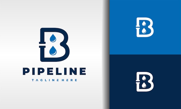 letter B pipe water logo