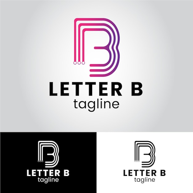 Vector letter b tech business vector logo design