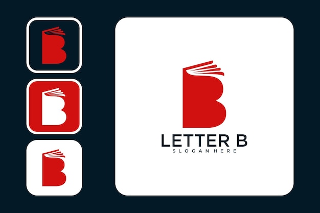 letter b with book logo design