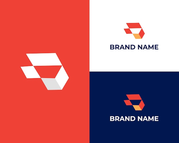 Letter B With Building Construction Company Logo and box logo