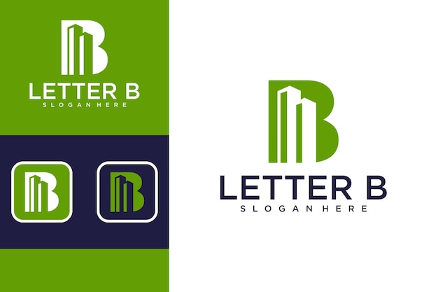 letter b with building logo design