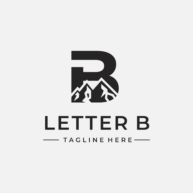 letter B with mountain logo inspiration