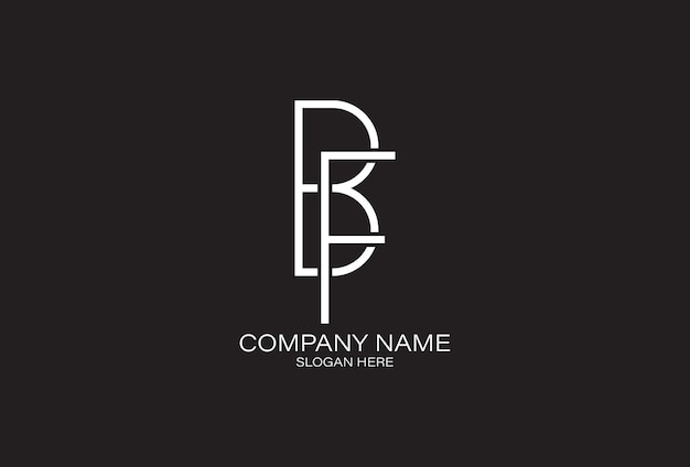 A letter b with a white outline on a black background bf minimalist logo design