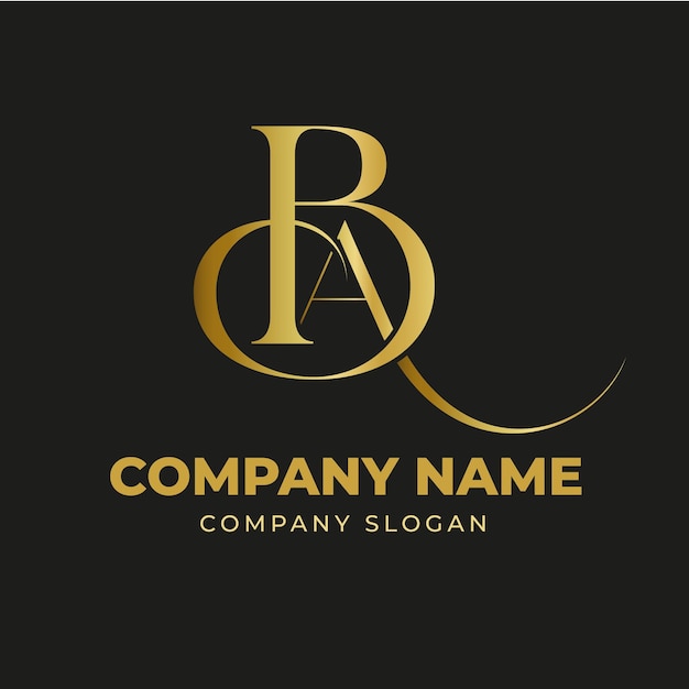 Letter BA Luxury Gold Logo Design Elegant Vector