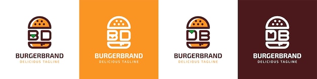 Letter BD and DB Burger Logo suitable for any business related to burger with BD or DB initials