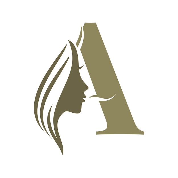 Vector letter a beauty face logo