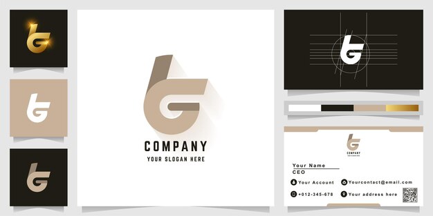 Letter bG or LG monogram logo with business card design