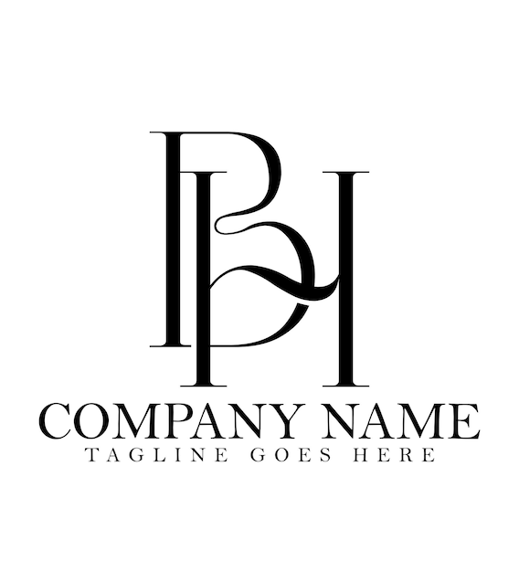 Vector letter bh or hb vector logo design for luxury fashion jewelry boutique salon startup business