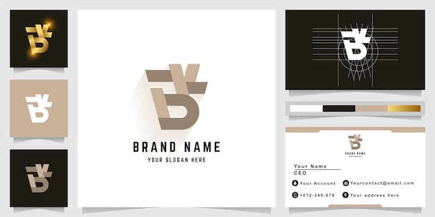 Letter Bk or BvL monogram logo with business card design