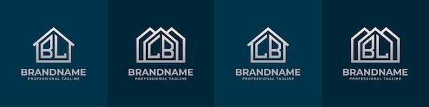 Letter BL and LB Home Logo Set Suitable for any business related to house real estate construction interior with BL or LB initials