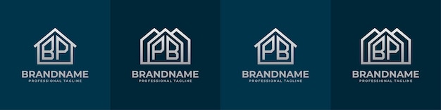 Letter BP and PB Home Logo Set Suitable for any business related to house real estate construction interior with BP or PB initials