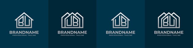 Letter BU and UB Home Logo Set Suitable for any business related to house real estate construction interior with BU or UB initials