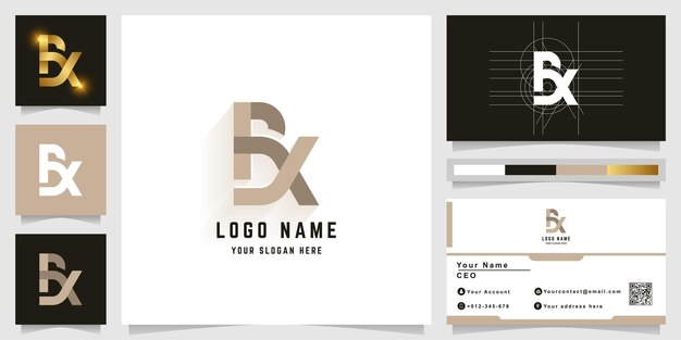 Vector letter bx or sx monogram logo with business card design