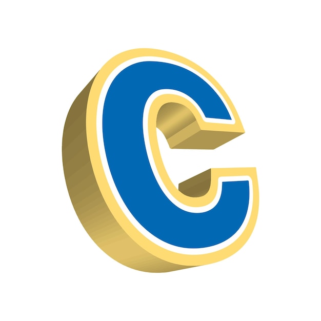 Letter C 3D design vector