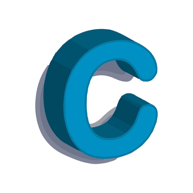 Letter C 3D design vector