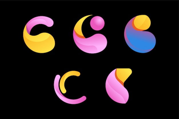 Letter c colorful vector logo