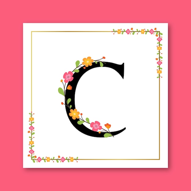 Letter C Floral decorative feminine logo