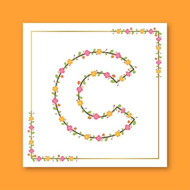 Letter C floral Wedding decoration Design