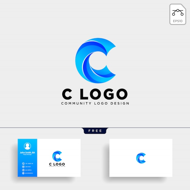 Letter c human logo template vector icon isolated