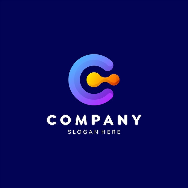 Letter c logo colorful gradient template design