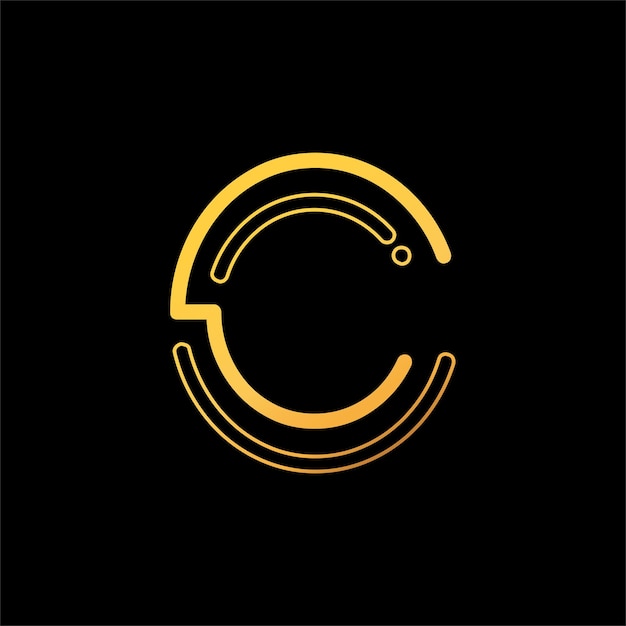 Letter c logo initial design line art