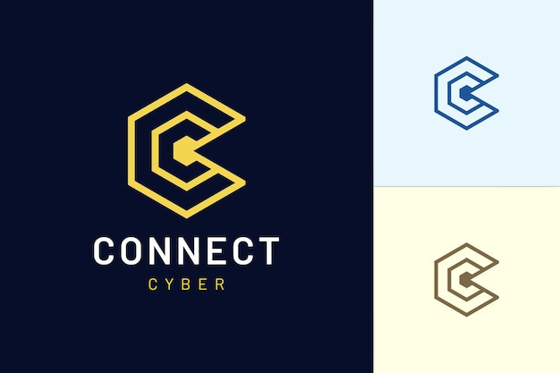 The letter C logo with a modern shape represents connection or technology