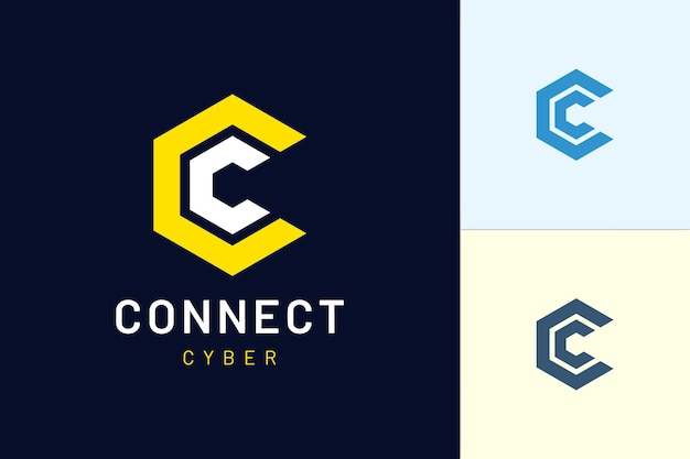 Letter C modern Logo template represents connection and digital for the tech industry