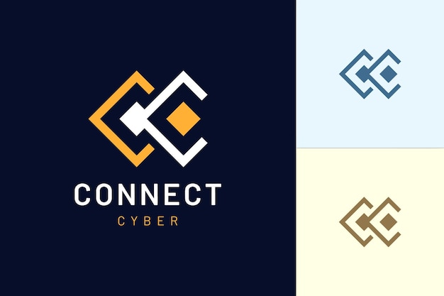 Letter C modern Logo template represents connection and digital for the tech industry