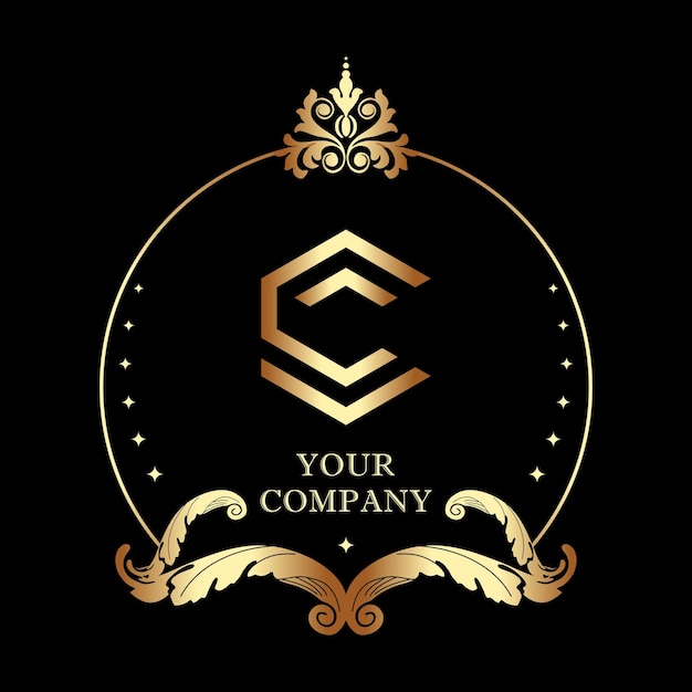 Letter C Monogram Hexagon Style Modern Identity Luxury Frame Border Decoration Logo Template