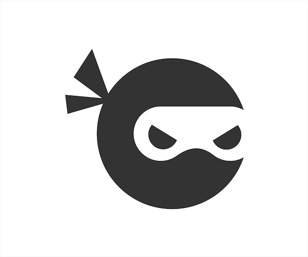 letter c ninja logo design vector illustration