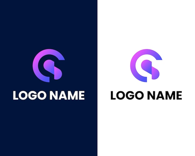 letter c and s modern logo design template