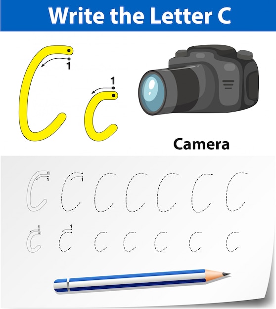 Letter C tracing alphabet worksheets