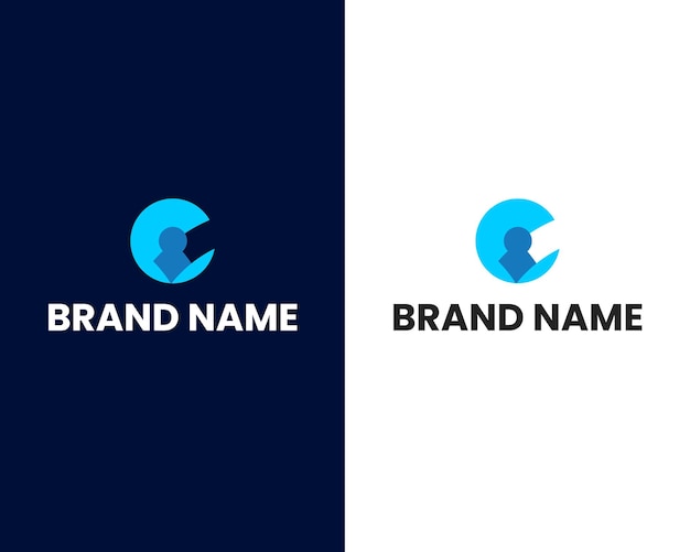 letter c with businessman modern logo design template