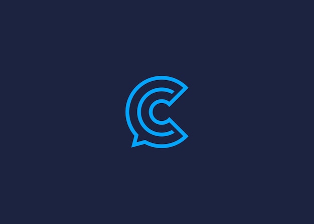 letter c with chat logo icon design vector design template inspiration