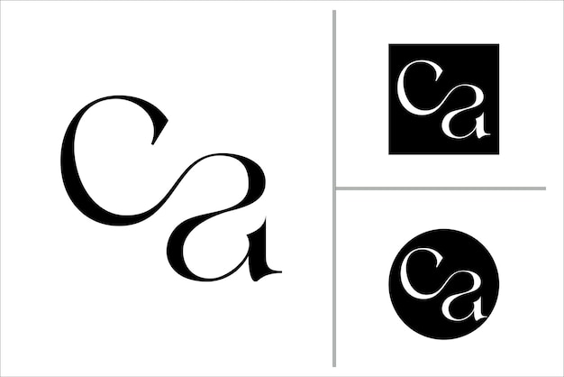 Letter CA monogram Luxury logo design template element elegant Icon Vector