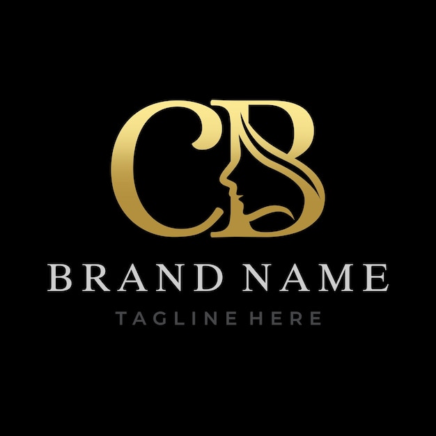 Letter CB Beauty Face Initial Logo Design