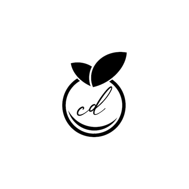 Letter CD orange fruit icon vector simple and modern logo