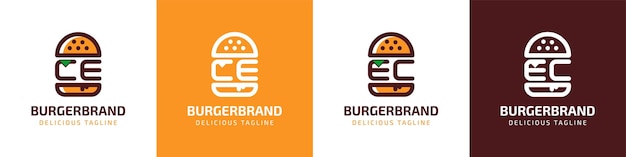 Letter CE and EC Burger Logo suitable for any business related to burger with CE or EC initials