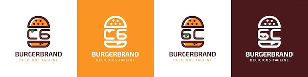 Letter CG and GC Burger Logo suitable for any business related to burger with CG or GC initials