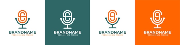 Letter CG or GC Podcast Logo suitable for any business related to microphone with CG or GC initials