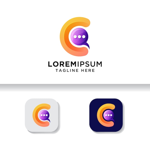 Letter chat logo apps