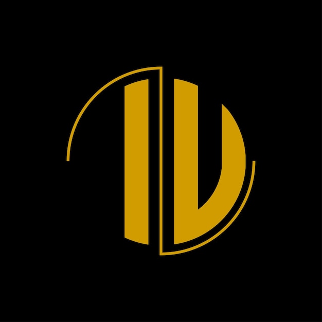 Vector letter circle logo design 'iu'