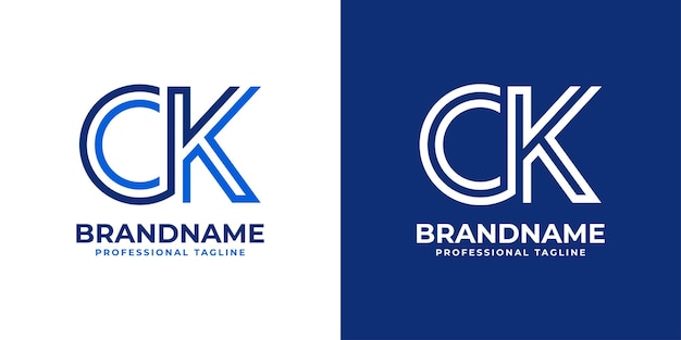 Letter CK Line Monogram Logo suitable for any business with CK or KC initials